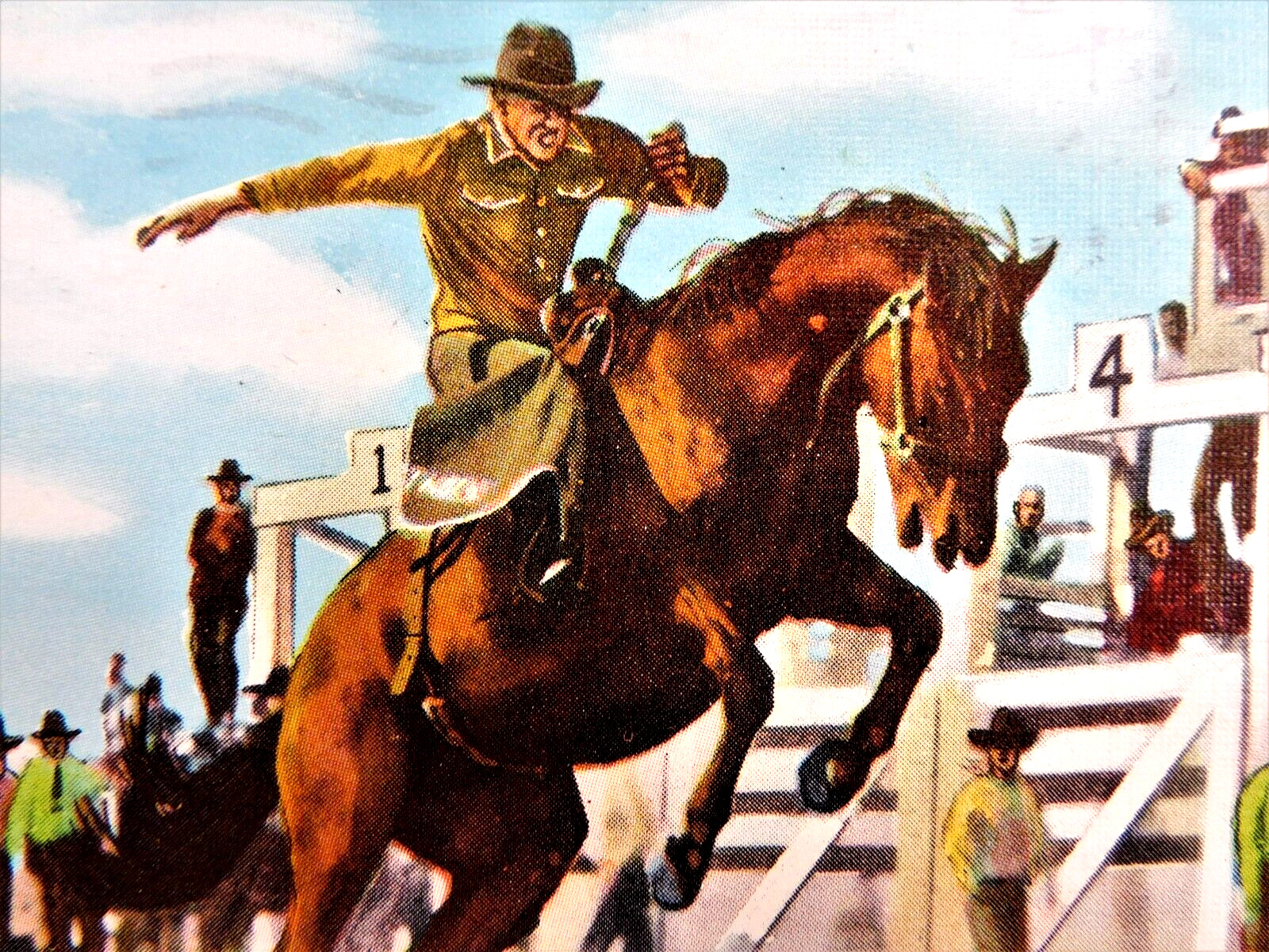 Postcard 1946 Cheyenne WY Frontier Days Wyoming Rodeo Ride Em Cowboy Vintage
