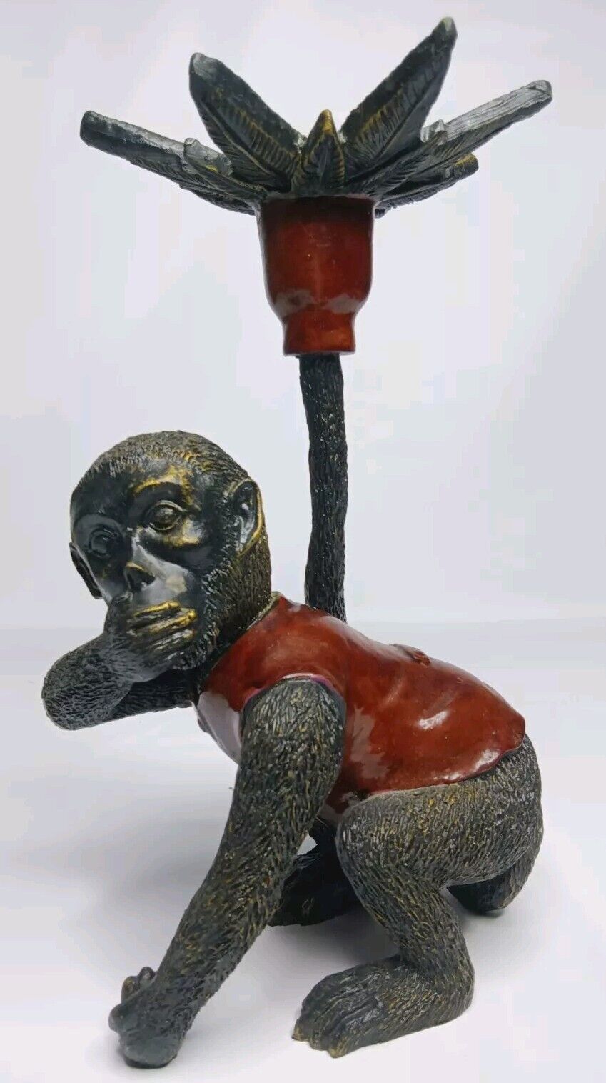 Monkey Chimp Taper Candlestick Holder 11\