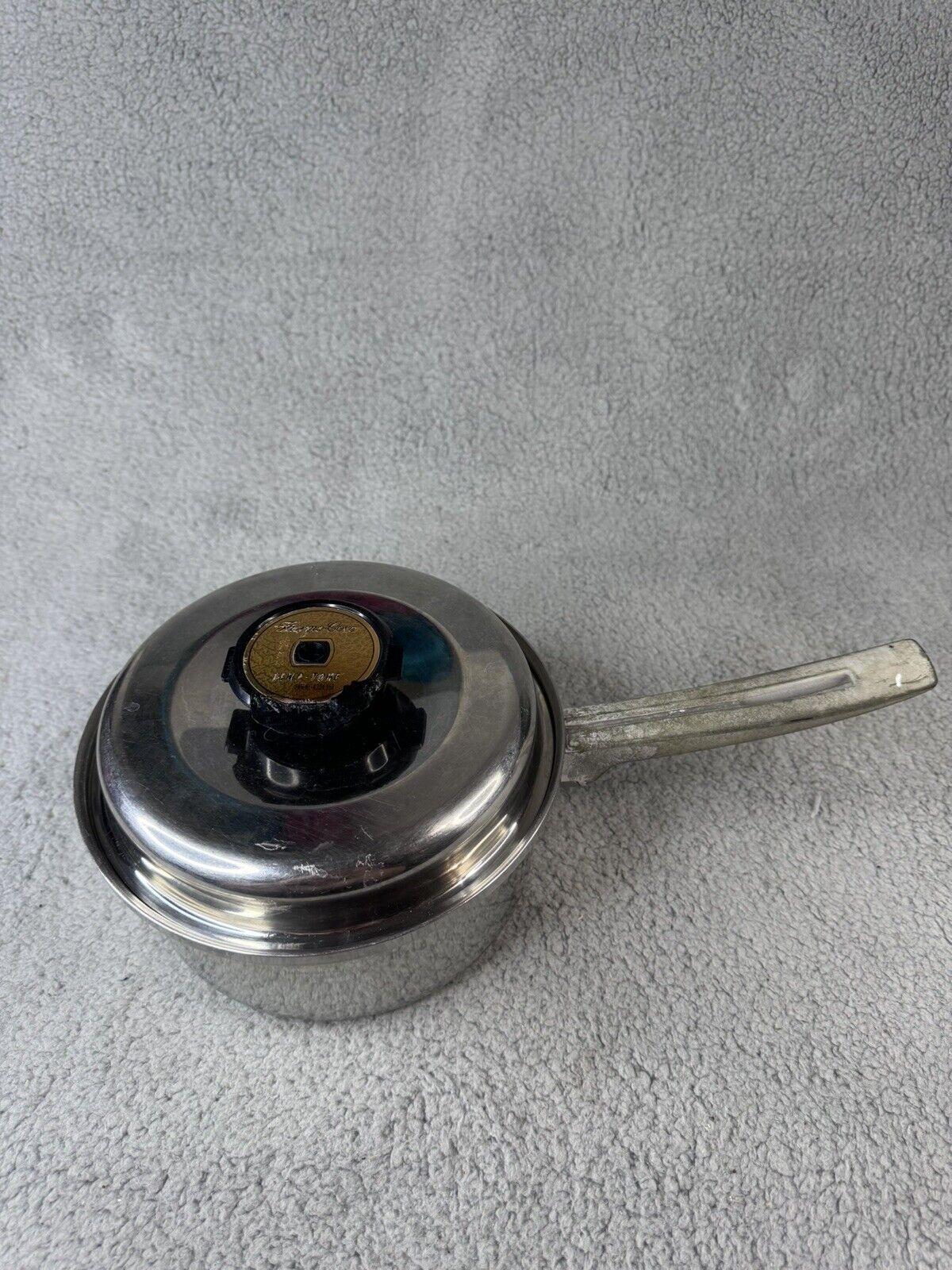 Vintage Thermo Core Temp-Tone Multi-Plex Stainless Steel Pot With Lid 8.5”