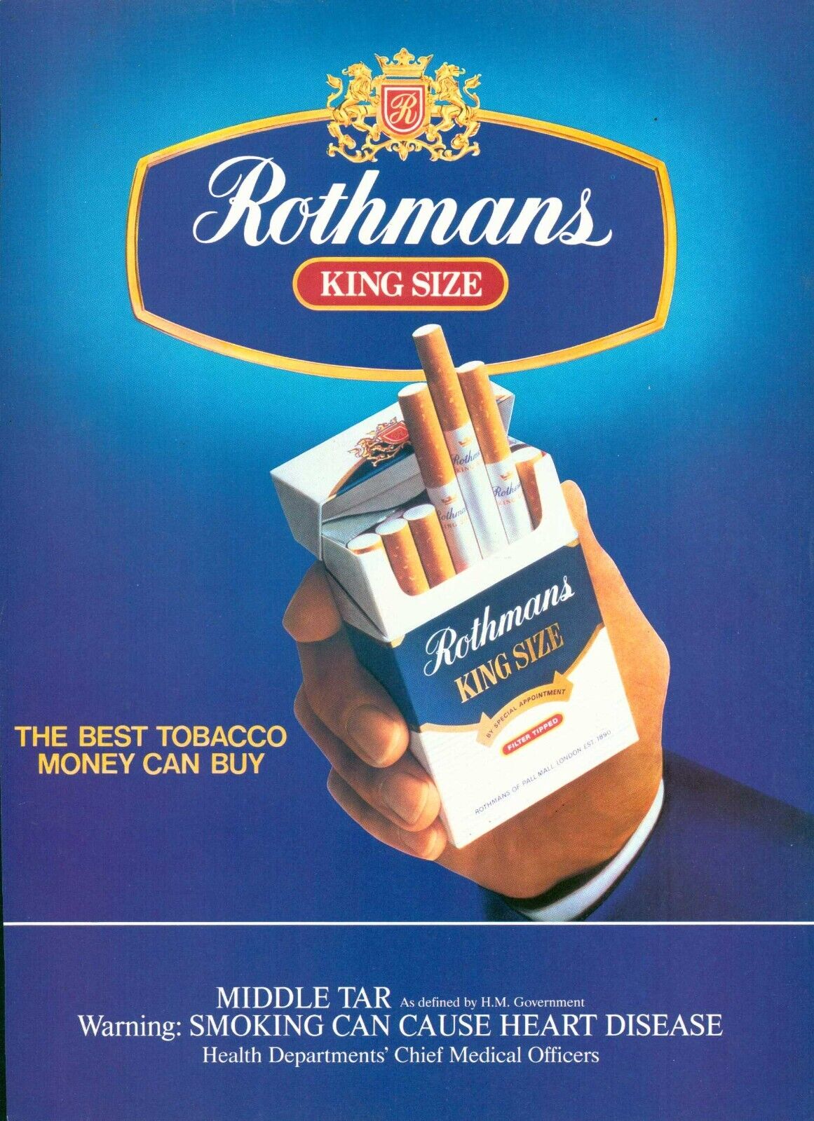 ROTHMANS Cigarettes Magazine Print Ad ROTHMANS KING SIZE 1980\'s 1pg VTG 1986