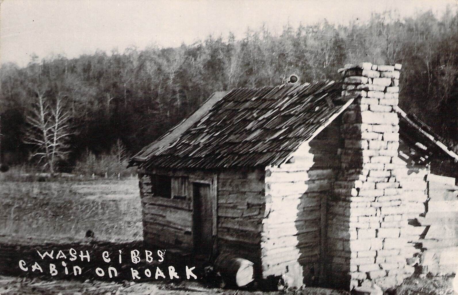 RPPC, Wash Gibbs Cabin, Shepherd of the Hills Country, Branson MO,Old Post Card