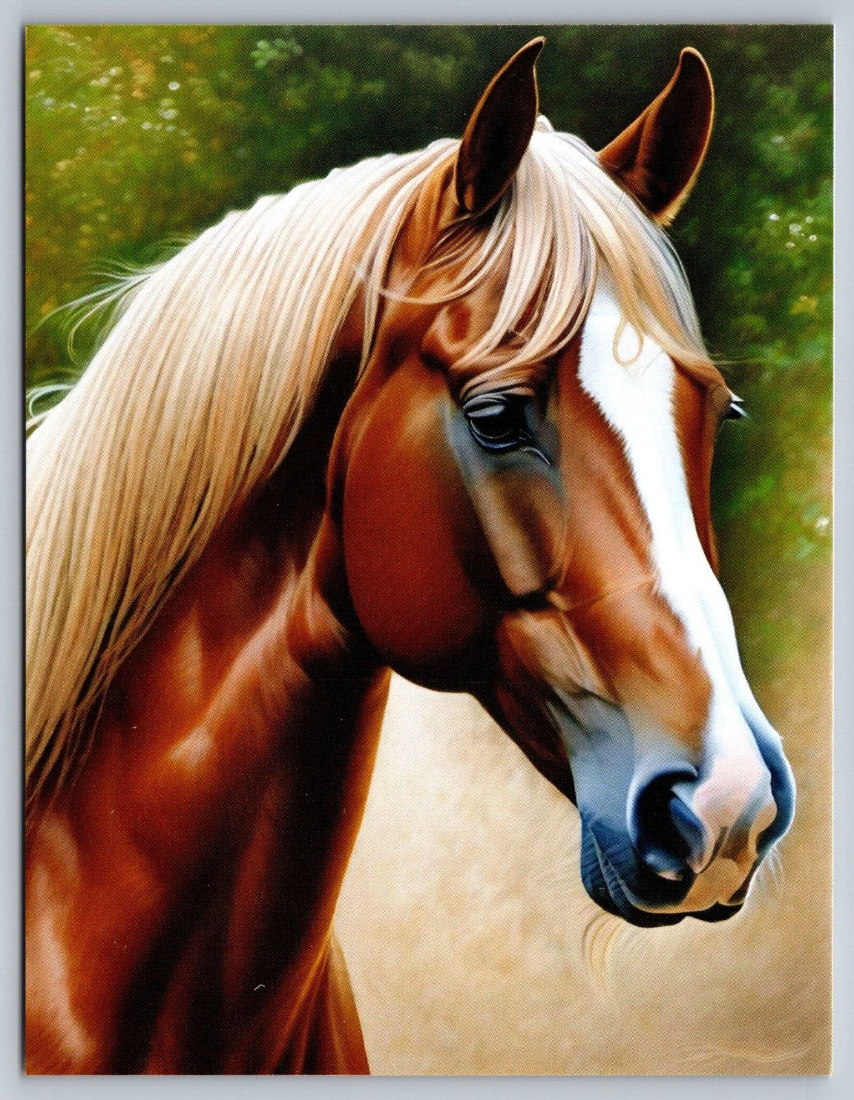 Art Postcard The Palomino Glow, Horse Portrait A15