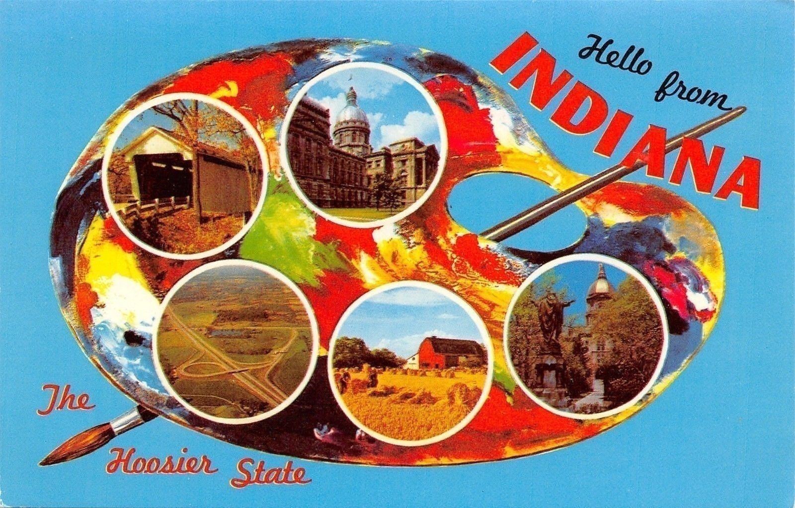 La Porte Indiana~Notre Dame Admon Bldg~Painter\'s Pallet~1973 Postcard