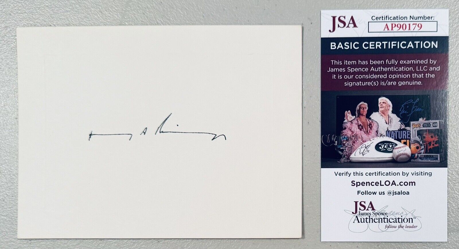Henry Kissinger Signed Autographed 4.5 x 6 Card JSA Secretary Of State Nobel 1