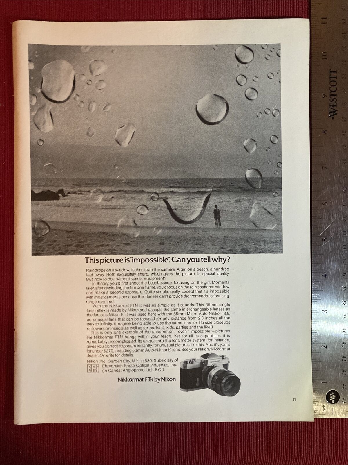 Nikkormat FTn Camera by Nikon 1969 Print Ad - Great To Frame