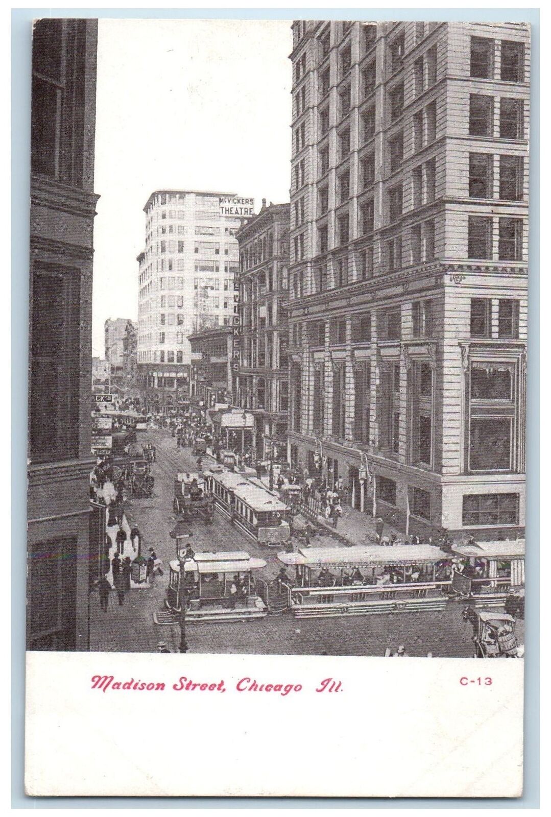 1909 Madison Street PeoplScene Chicago Illinois IL Posted Vintage Postcard