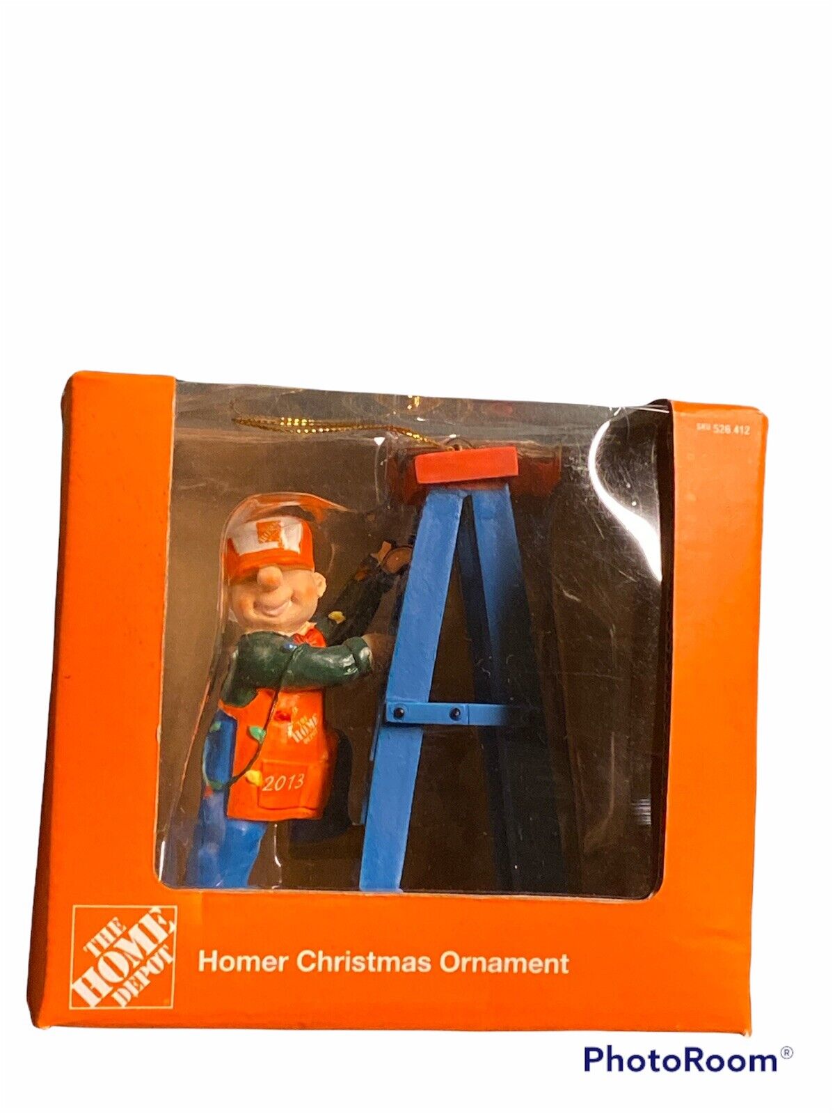 2013 Home Depot HOMER Christmas Ornament Climbing Ladder w/ Box, 4.5” Tall