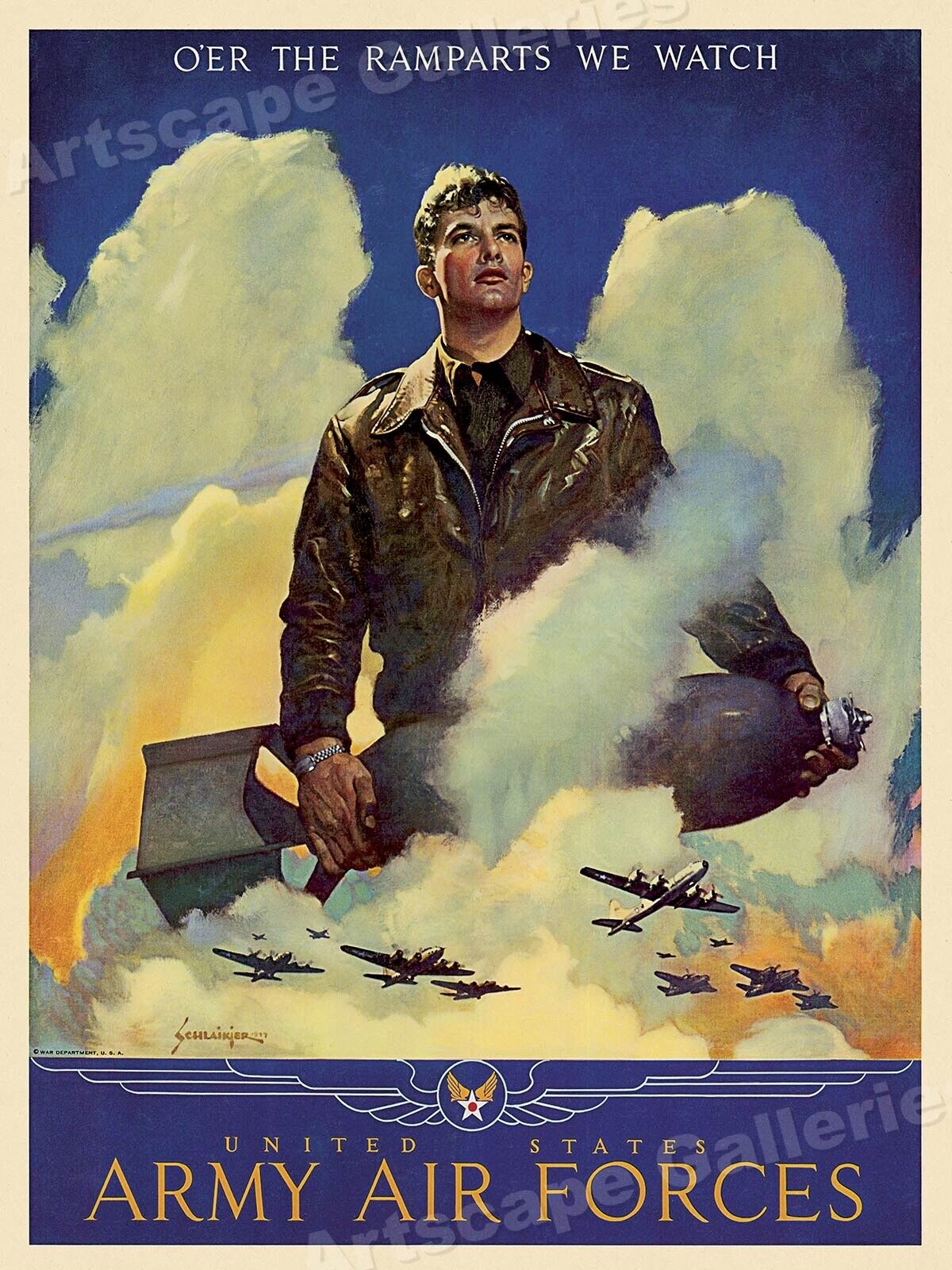 United States Army Air Forces World War II Vintage Style Poster - 18x24