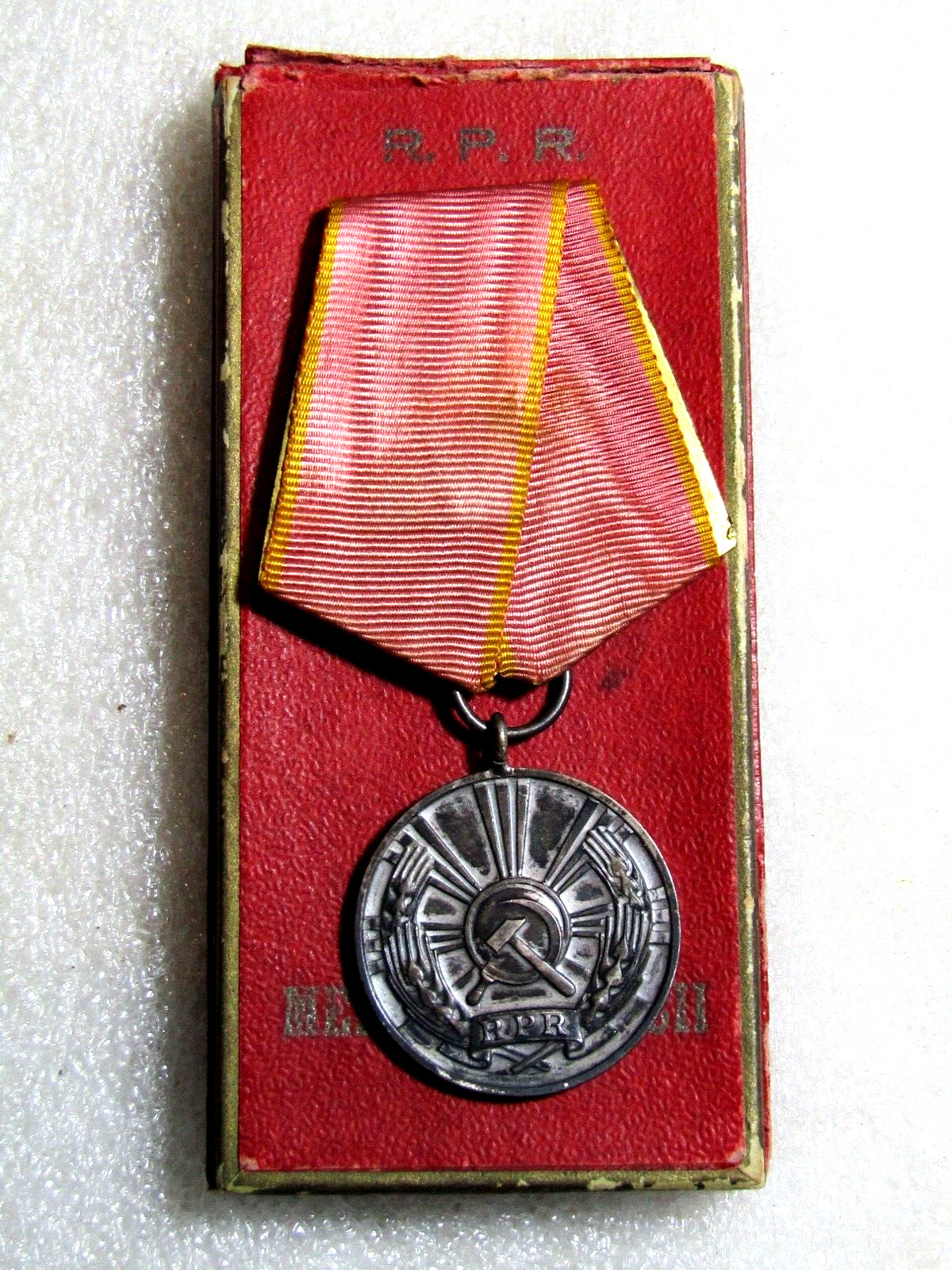 RRR Romania RPR - Medal for Labor - Rare type 1949 + original box