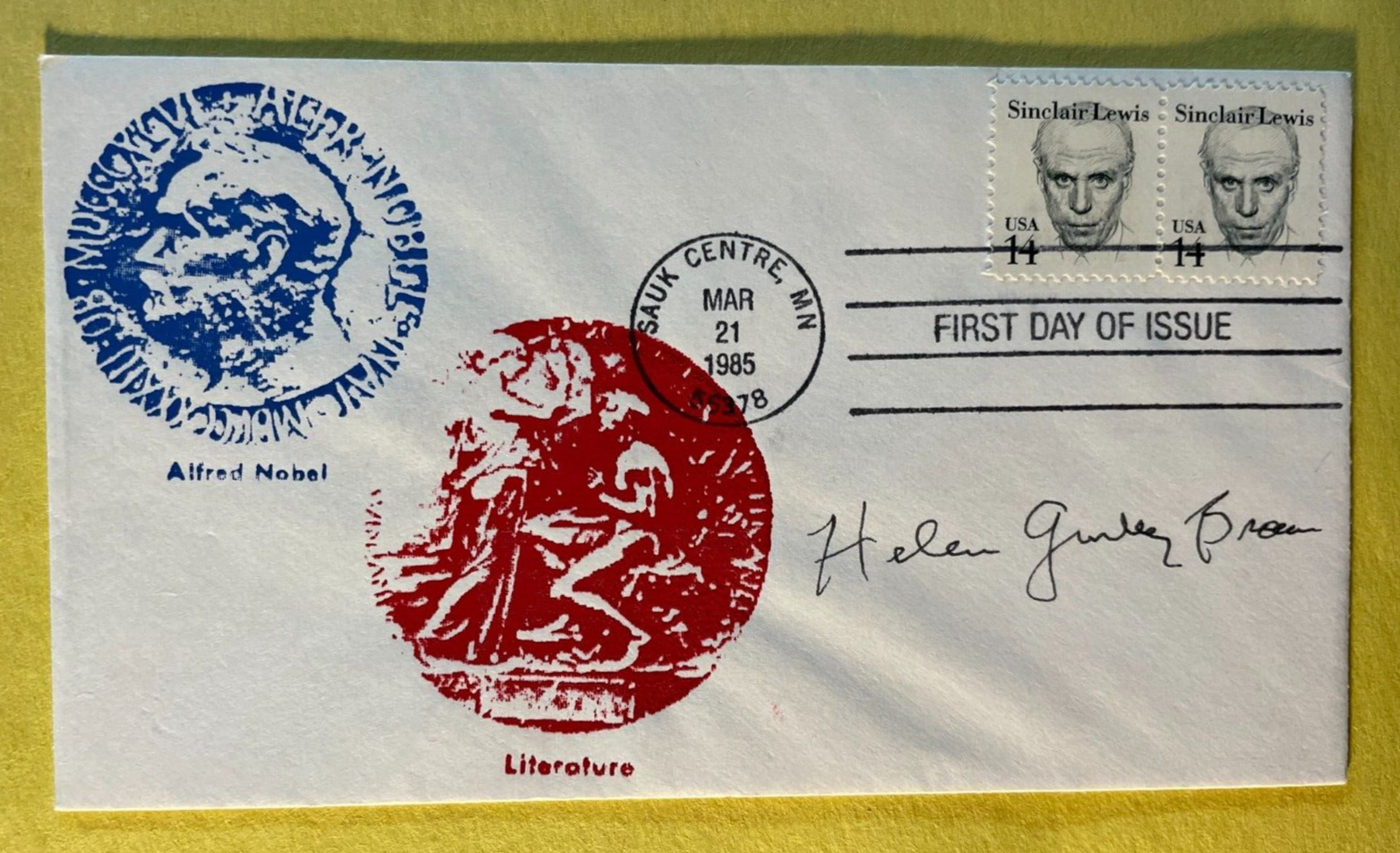 SIGNED HELEN GURLEY BROWN FDC AUTOGRAPHED FIRST DAY COVER CACHET - COSMOPOLITIAN