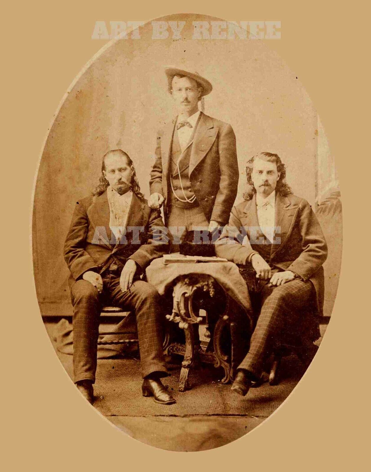 1873 Wild Bill Hickok Texas Jack Omohundro &Buffalo Bill Cody Very Rare Photo