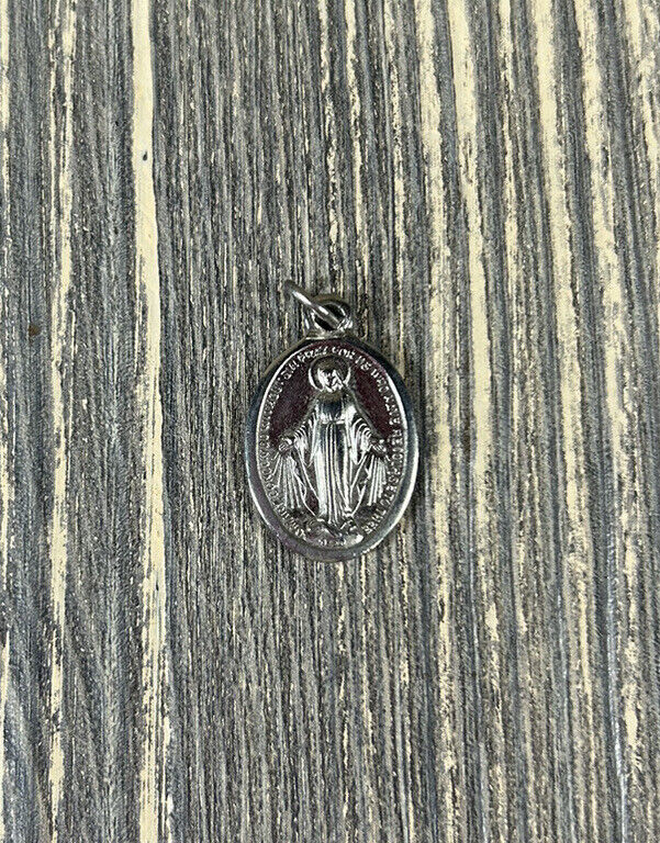 Vintage Miraculous Medal Pendant 1” Mary Christian Religious Jewelry
