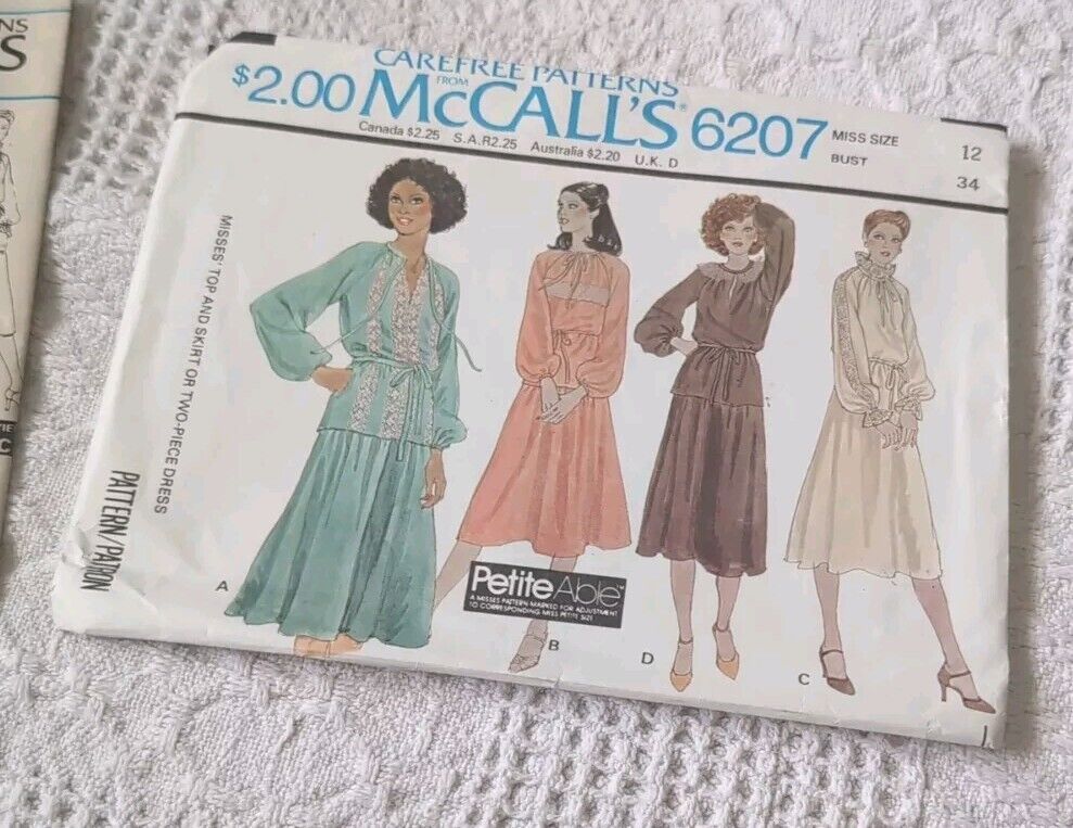 McCall\'s Misses\' Dress Top Skirt Pattern 6207 Size 12 UNCUT ©1978 