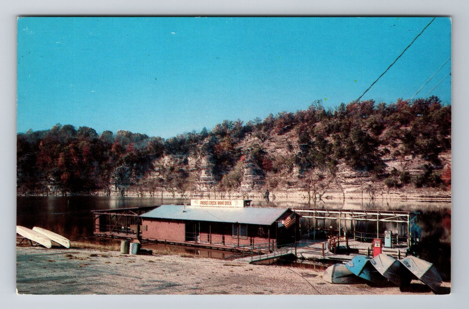 Omaha AR-Arkansas, Cricket Creek Boat Dock, Antique Vintage Souvenir Postcard