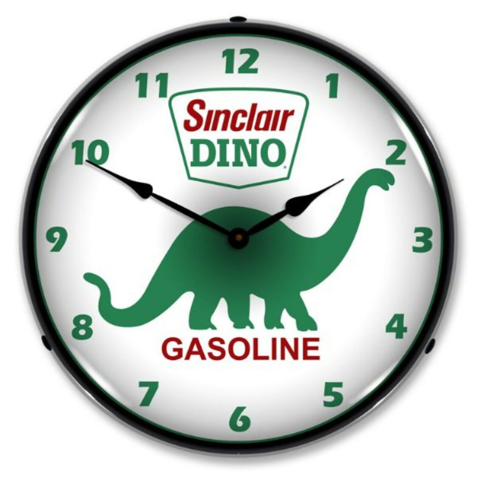 Sinclair Dinosaur Dino Gasoline LED Clock Garage Oil Man Cave Lighted Nostalgic