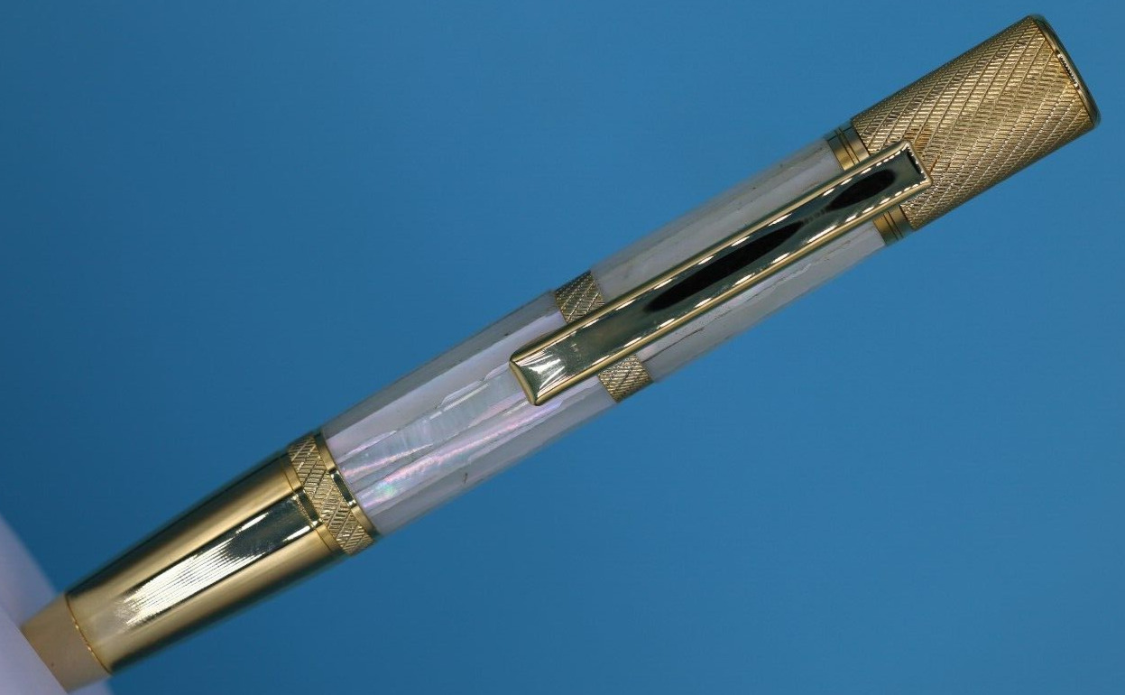 Pensar Ballpoint Pen in Upgrade Gold with Awabi MOP Shell - Shorty 5\