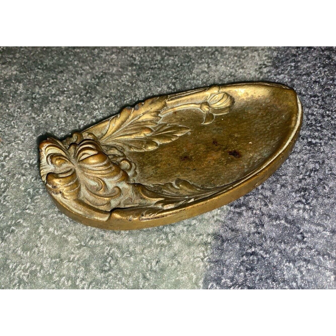 Antique Art Noveau Gilded Bronze Dish, Baguier, Empty Pocket Decor