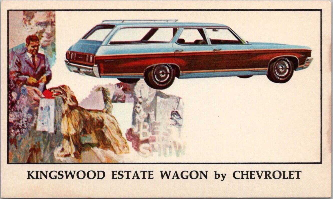 1970 CHEVY KINGSWOOD ESTATE WAGON Chevrolet Advertising Postcard Woody / Unused
