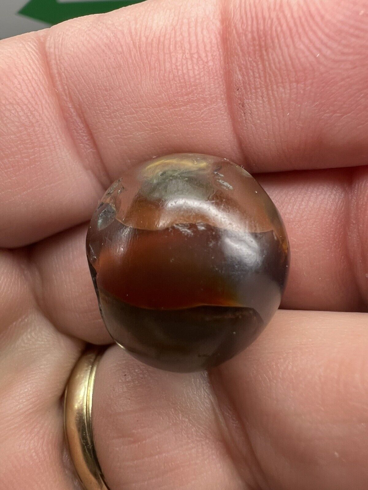 Ancient Giant Round Banded Agate Bead Roman/Asian 21.6 x 18.5 translucent RARE 