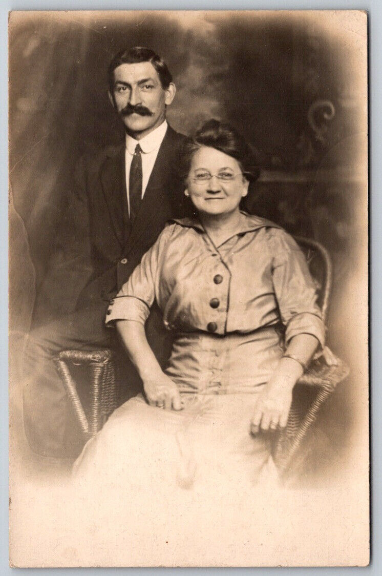 Self Portrait of Man and Woman Husband and Wife RPP Real Photo Postcard