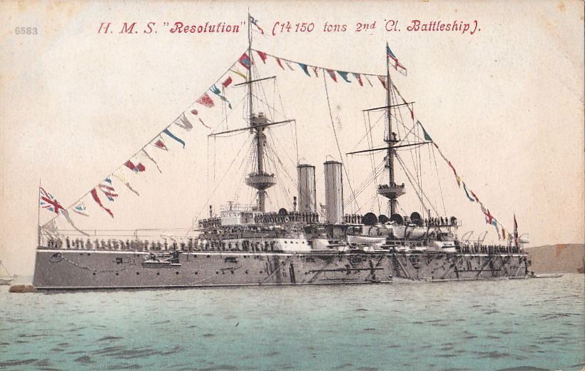Postcard Ship HMS Resolution