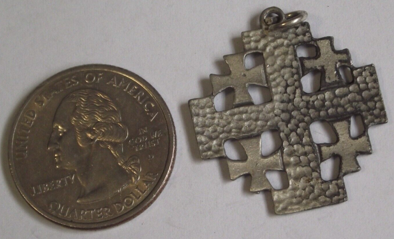 Vintage crusade cross religious pendant medal