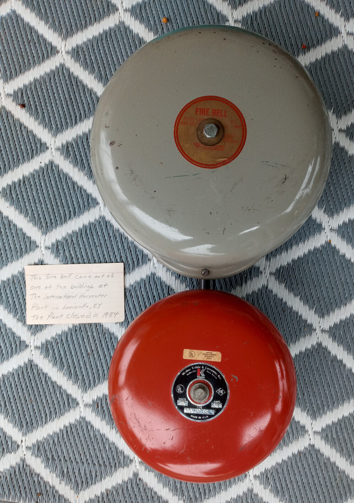 Vintage  Fire Alarms. An Edwards and a Walter Kidde. From IH Plant Louisvile, KY