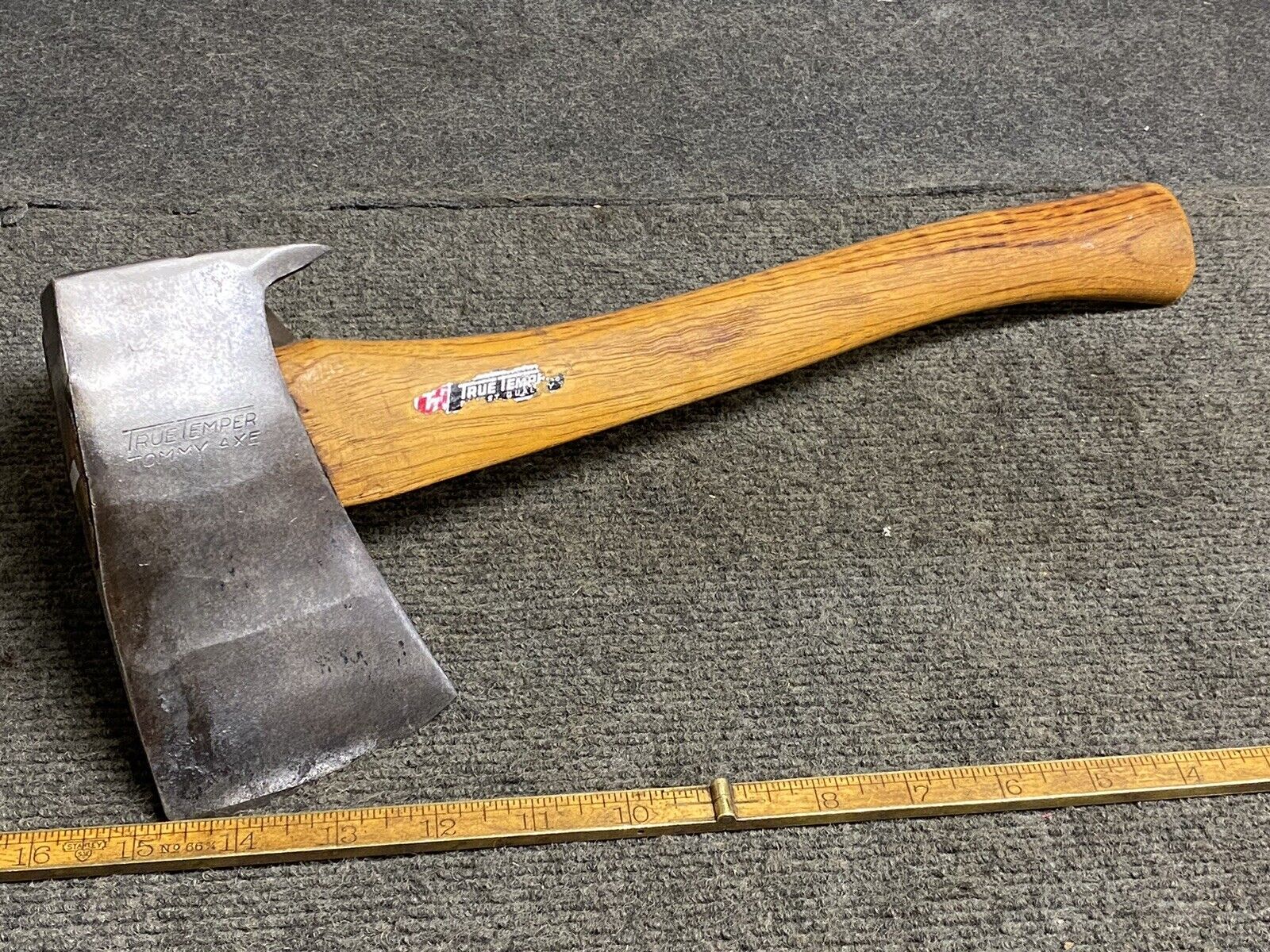 Vintage True Temper Tommy Axe With Nail Claw Original Handle Factory Edge USA