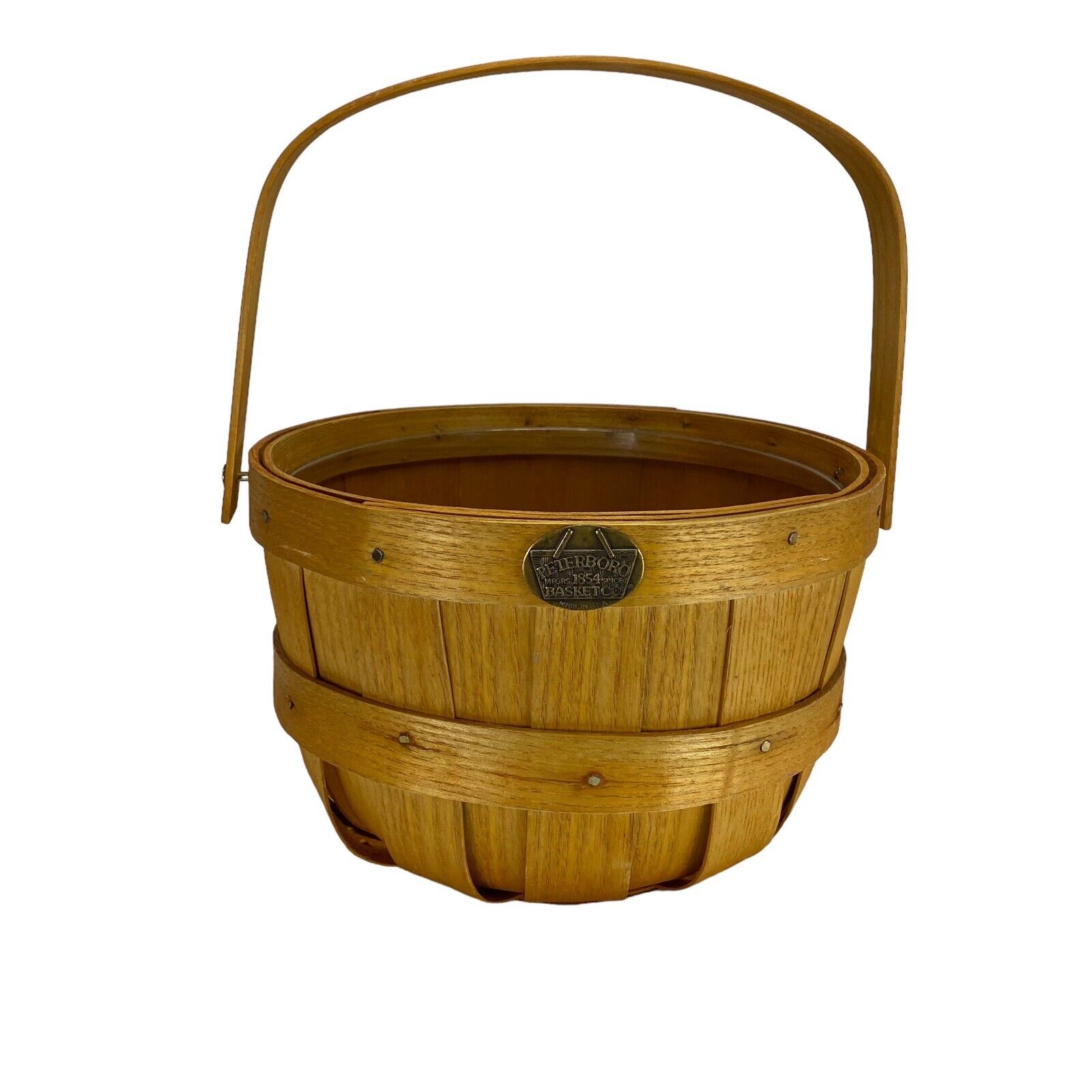 Peterboro Basket Co Vintage Round Basket with Liner 