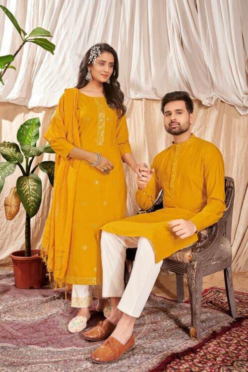 Royal Couple  Fancy Wear Designer Couple Kurta Collection