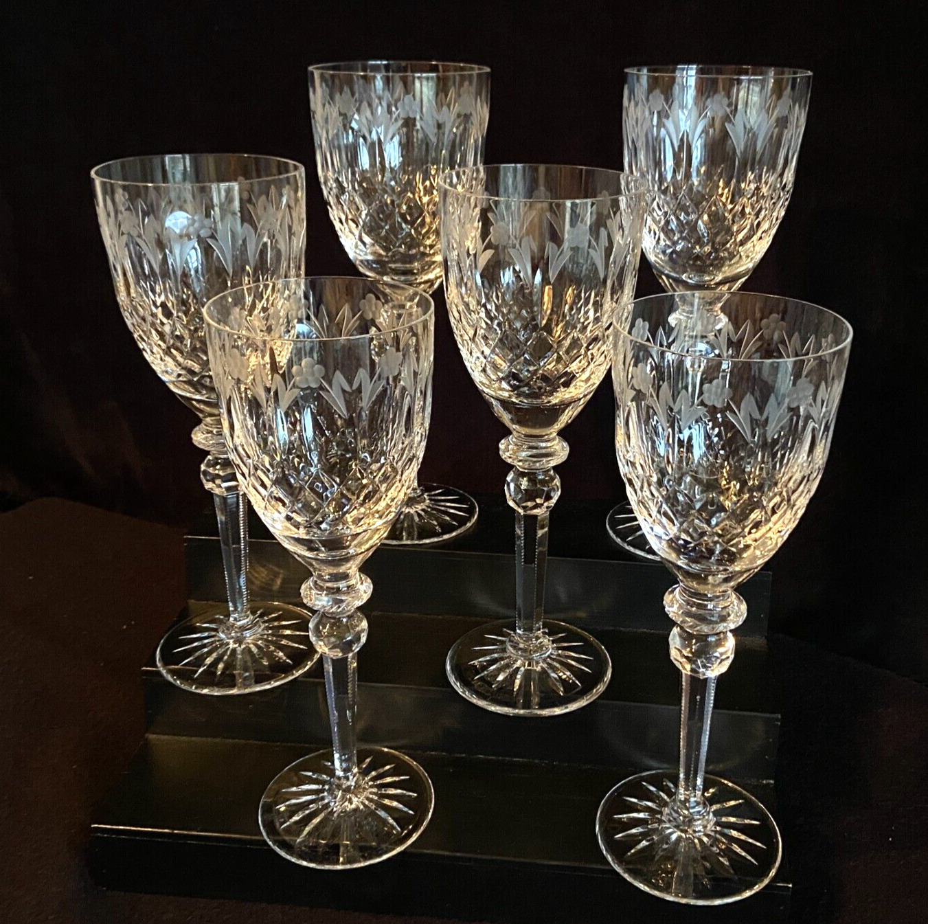 Set of (8) Rogaska  9 1/4” Crystal Water Goblets, “Queen” Gorgeous