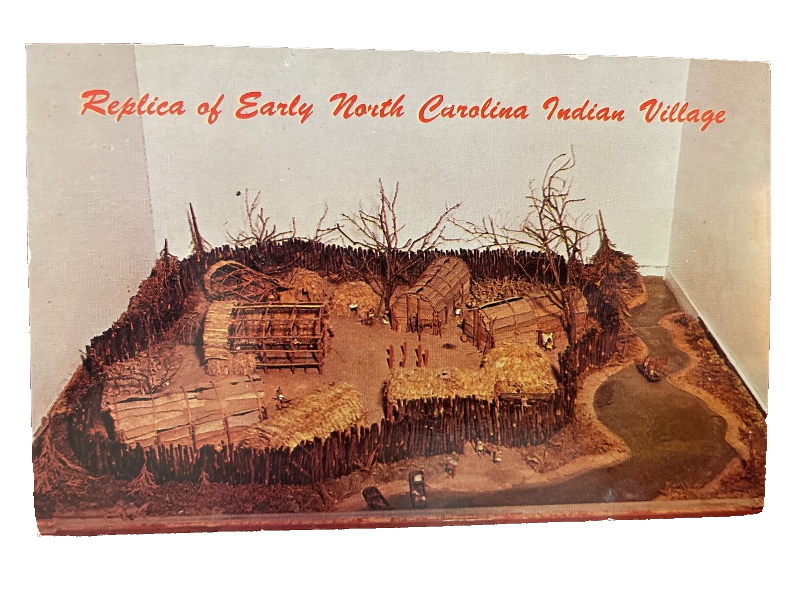 Raleigh, North Carolina - Replica of Early Indian Village - Vintage Postcard NP