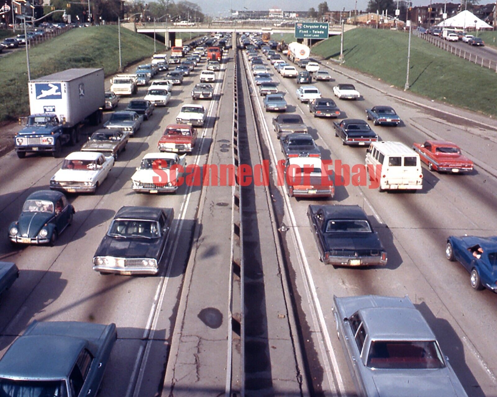 1970\'s Detroit I-94 Day Time Rough Hour Traffic 8x10 Photo 