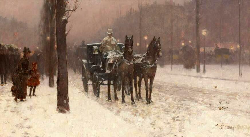 Art Oil painting Paris-Winter-Day-1877-Frederick-Childe-Hassam-oil-paint