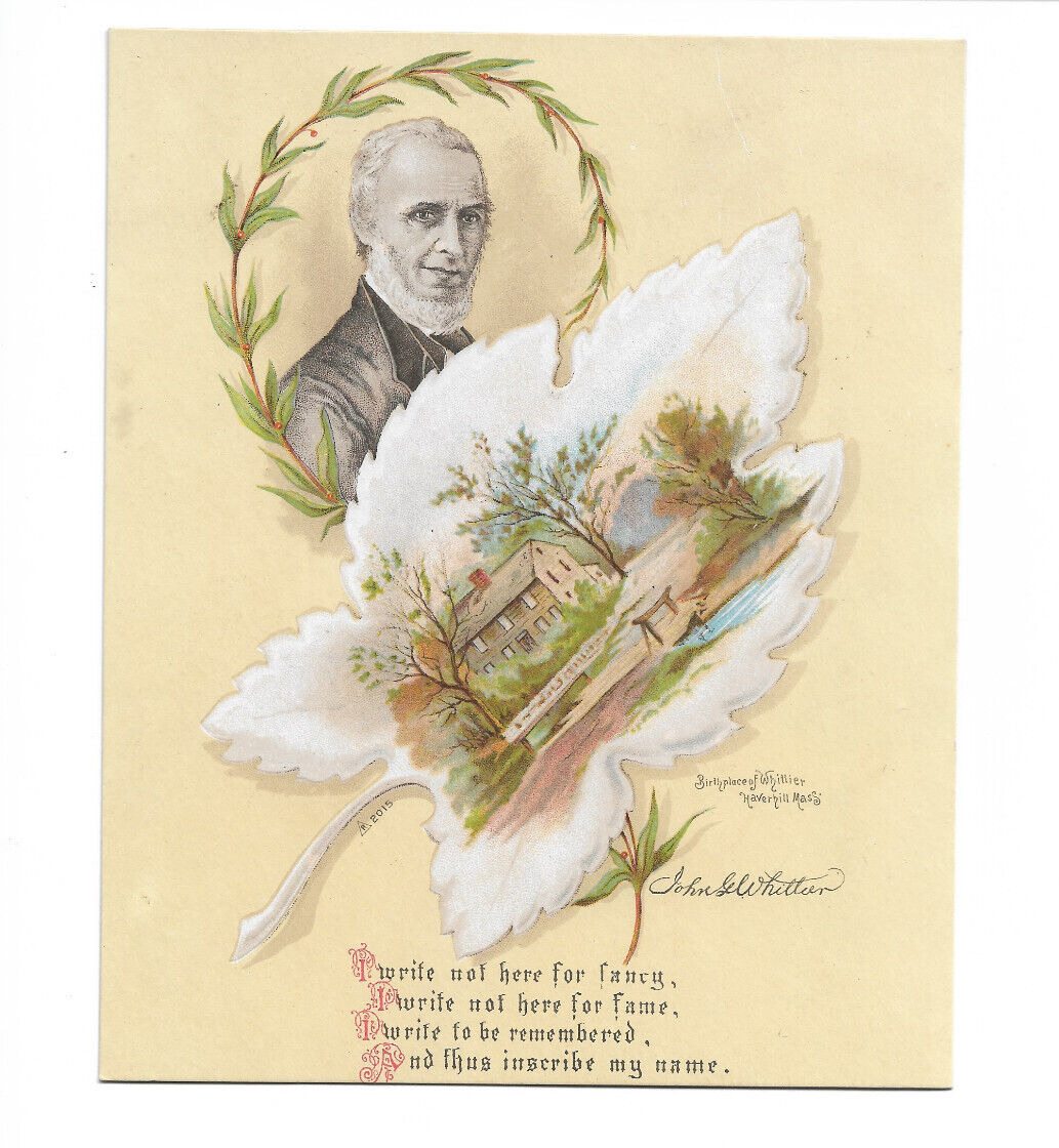 John G Whittier Birthplace Haverhill Massachusetts Chromolithograph Card
