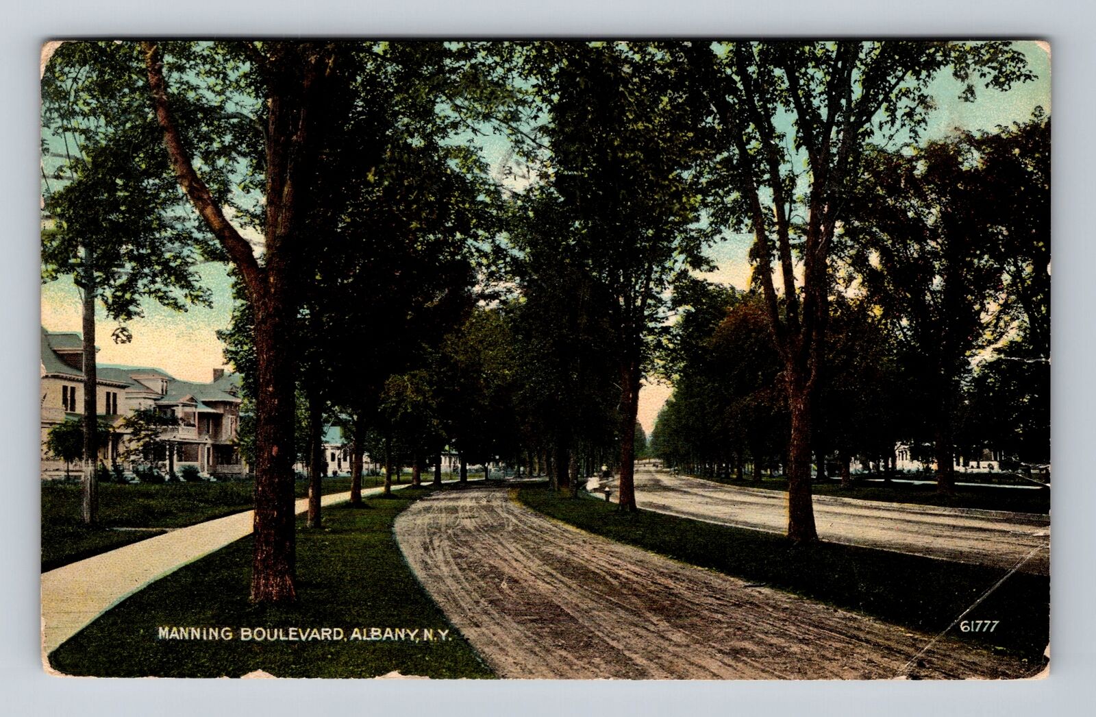 Albany NY, New York, Manning Boulevard, Antique, Vintage c1911 Postcard