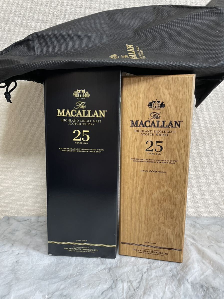 Macallan 25 years Empty Bottle 700ml W/Wooden Box From Japan Good 