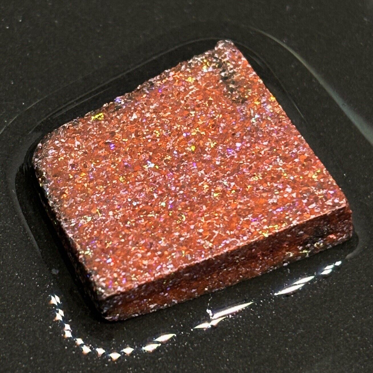 Scattered Color Drop Andamooka Australian Rough Opal Slice