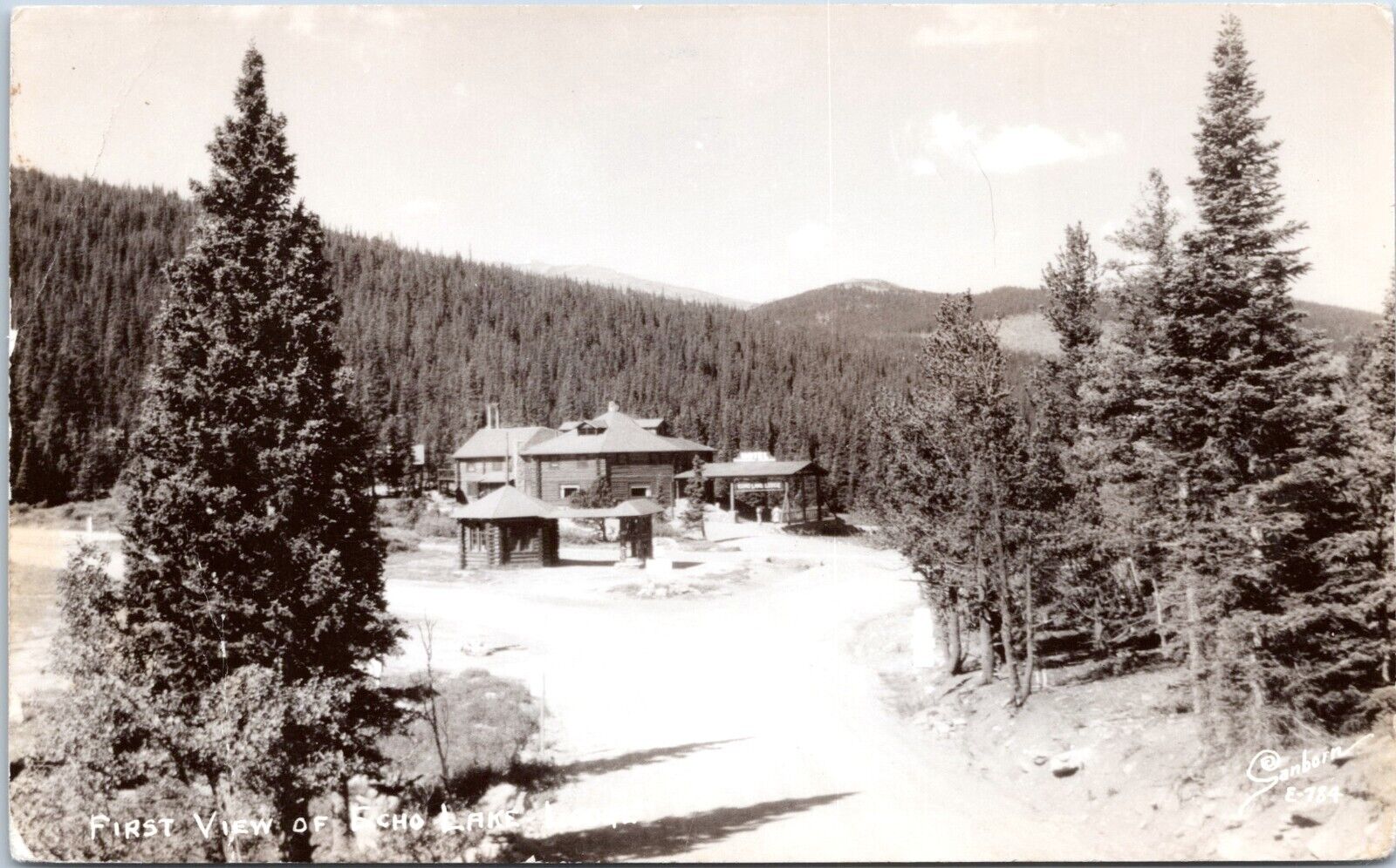 RPPC First View, Echo Lake Lodge, Idaho Springs Colorado - Photo Postcard