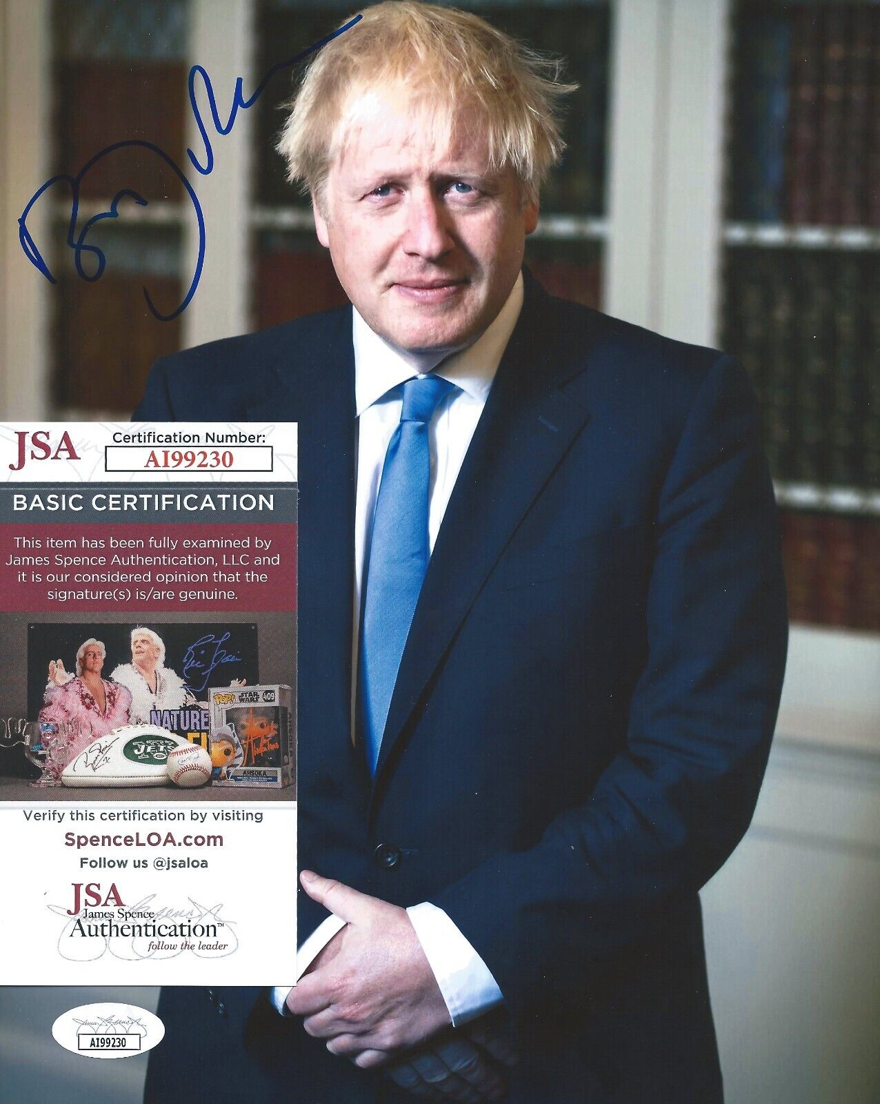 Boris Johnson Signed 8x10 Photo w JSA COA #AI99230 United Kingdom Prime Minister