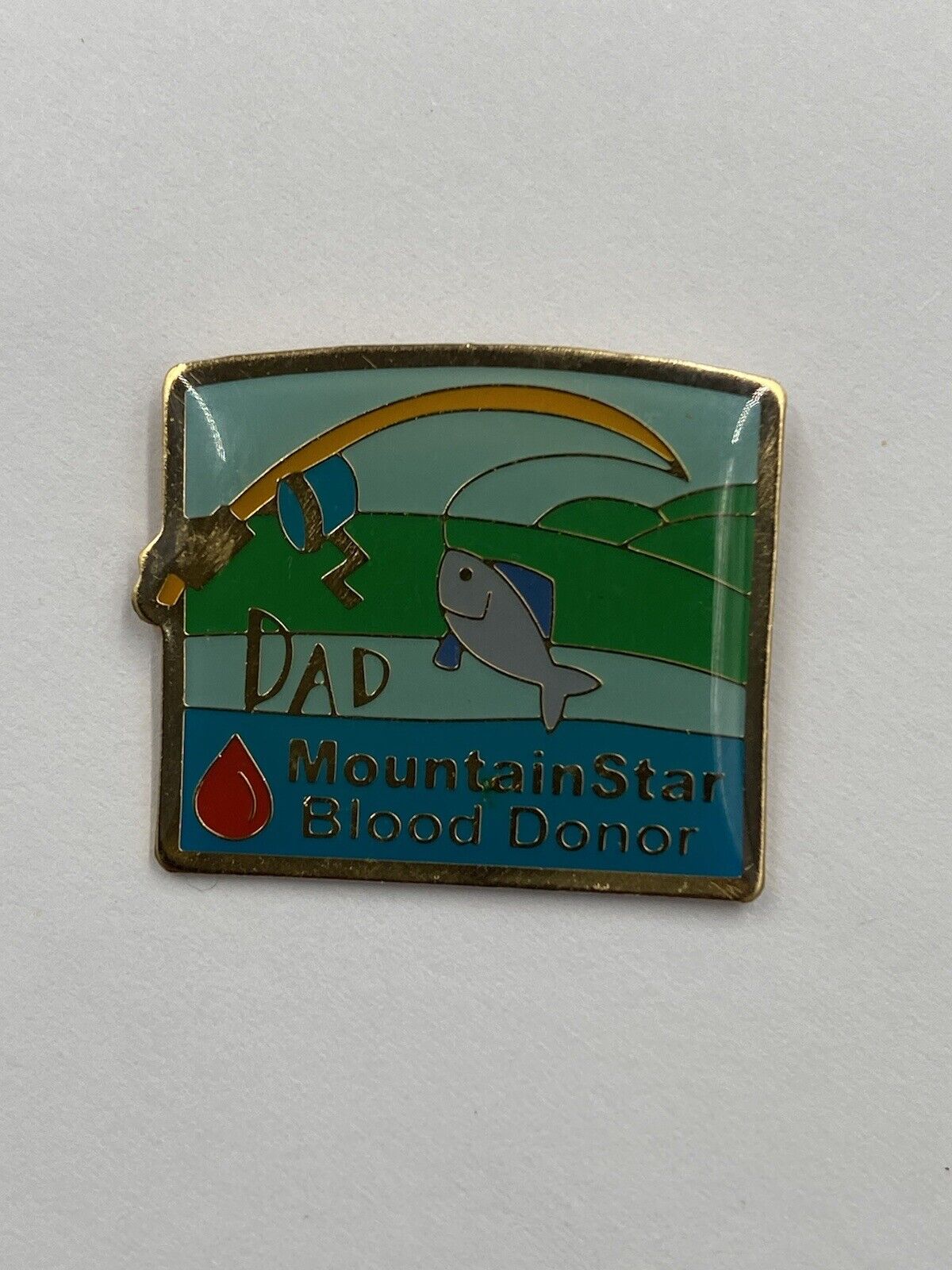 Vintage DAD Mountainstar Mountain Star Blood Donor Lapel Pin Brooch