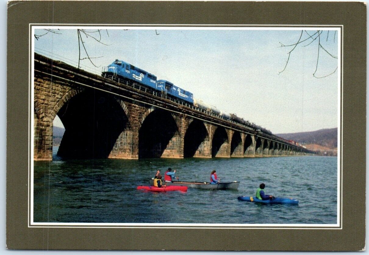 Postcard - Conrail Freight Train Crossing the Rockville Bridge, Pennsylvania