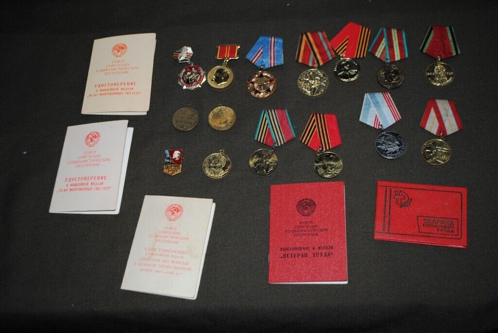 Vintage old medals of the USSR.Signs badges -political -War Russia