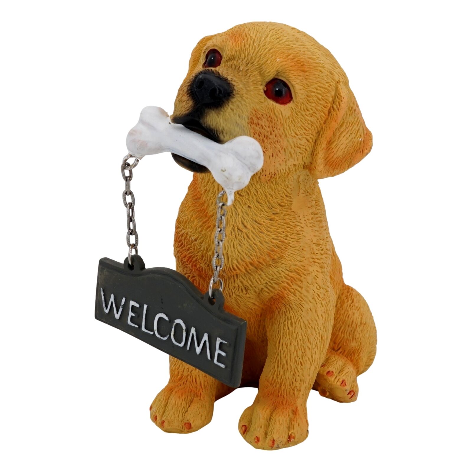 Labrador Retriever Welcome Statue 6 in Resin Guard Dog Sign Greeter Figurine