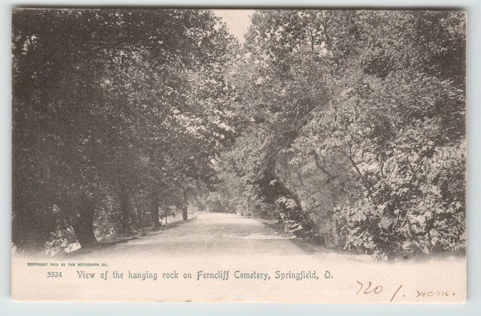 Postcard RPPC 1905 Hanging Rock Ferncliff Cemetery Springfield, OH