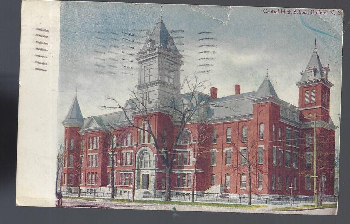 1908 Brooklyn NY postcard  Central High School; sent to Dallas