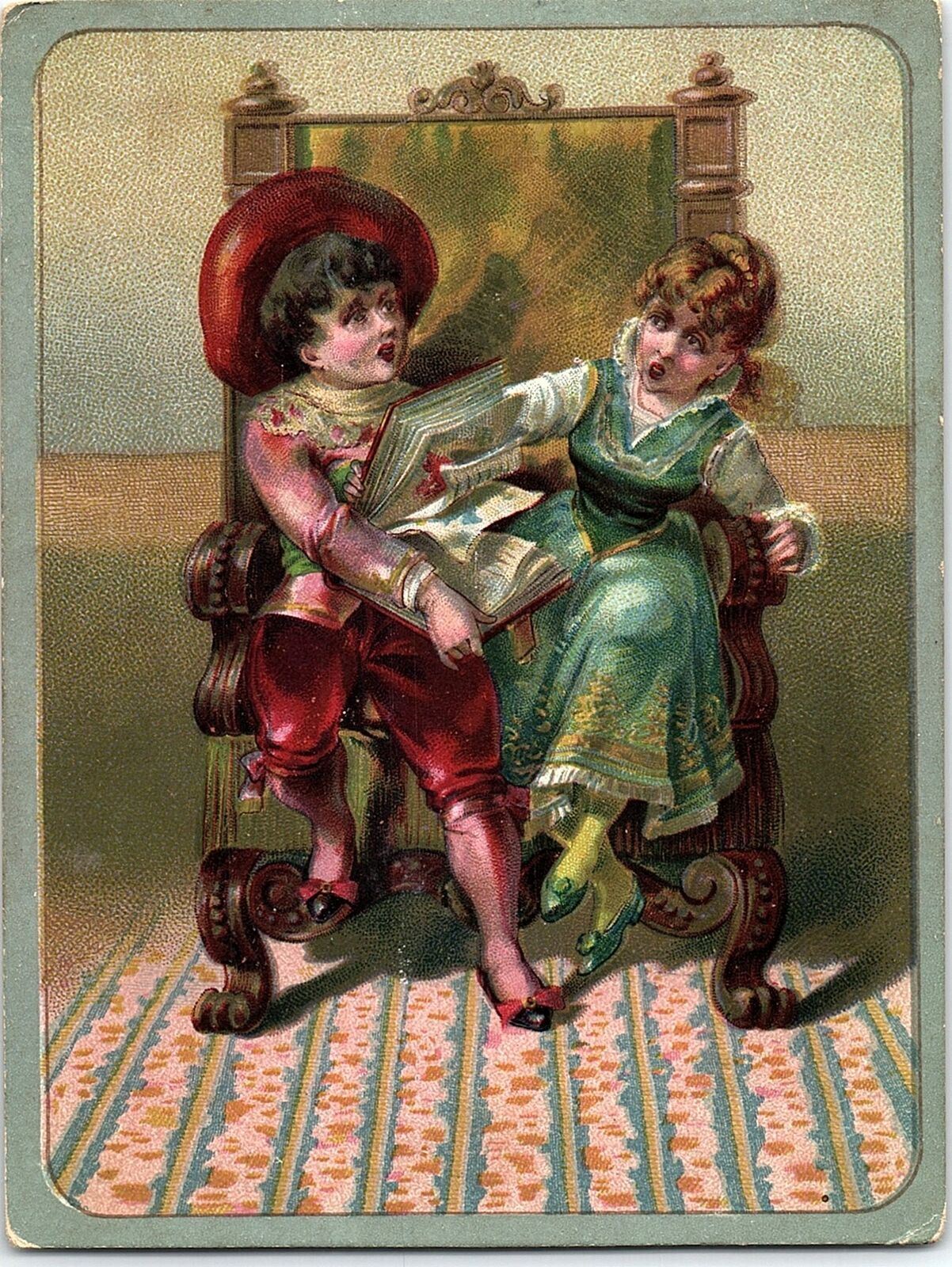 1880s LION COFFEE TOLEDO OHIO VICTORIAN CHILDREN TRADE CARD 40-192
