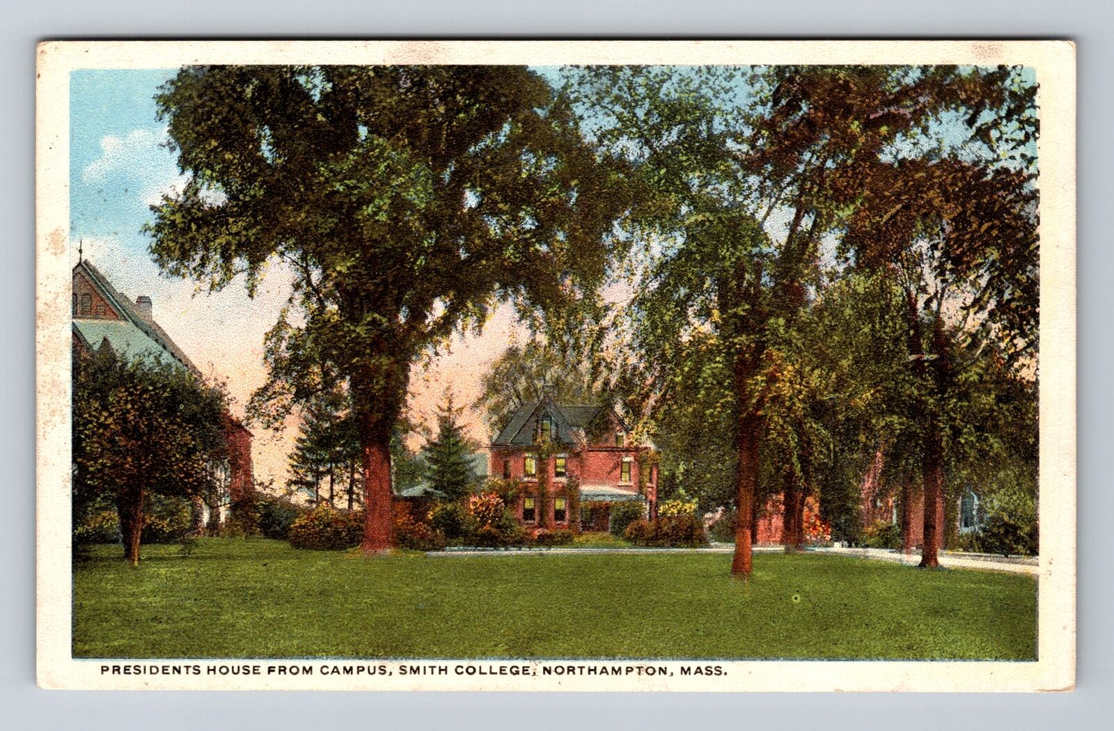 Northampton MA-Massachusetts, Smith College Presidents House, Vintage Postcard