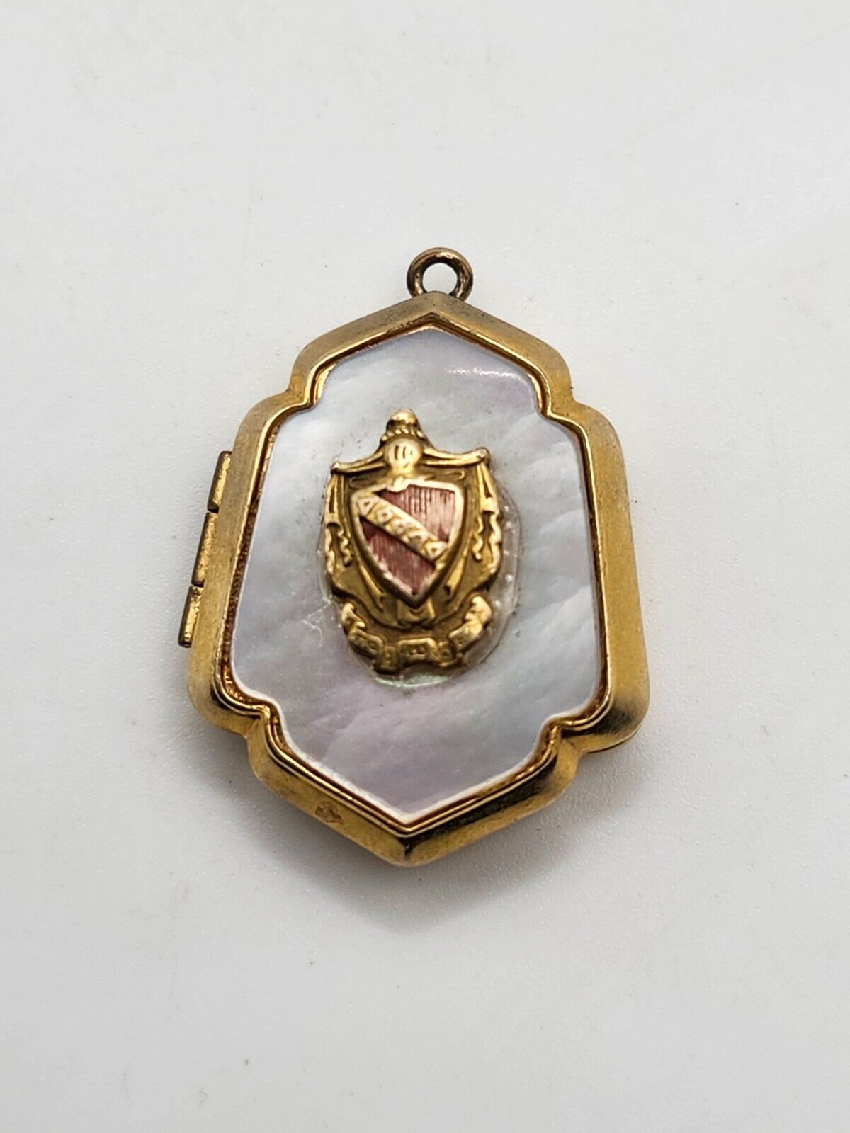 1950\'s Tau Kappa Epsilon Fraternity Gold Filled & MOP Sweetheart Locket