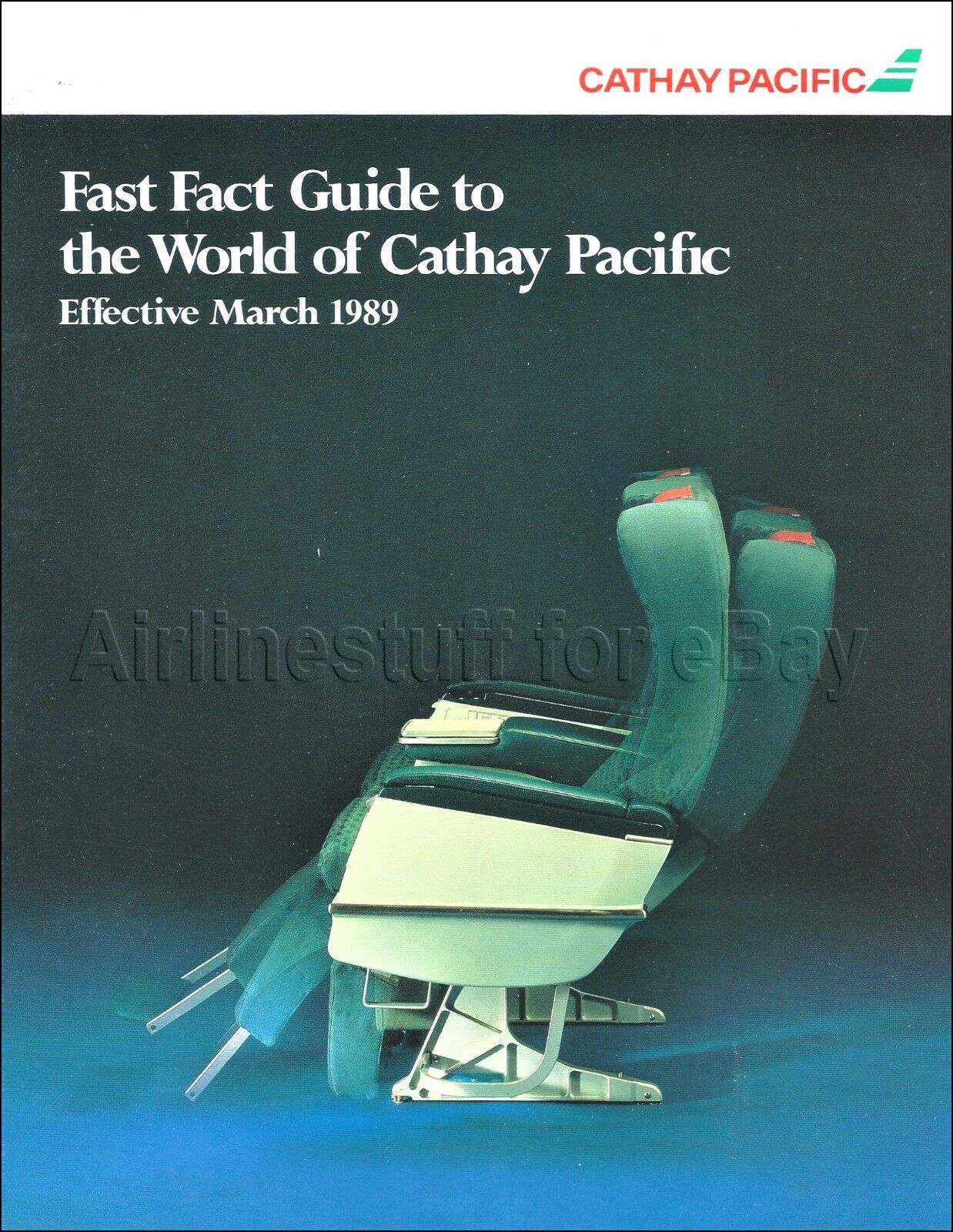 1989 CATHAY PACIFIC Airways B747 L1011 SEATING CONFIGURATION GUIDE airlines